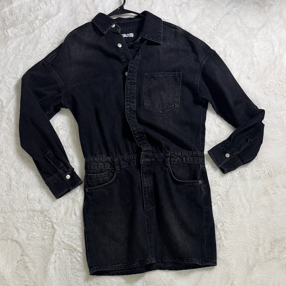 Zara Black Denim Mini Dress